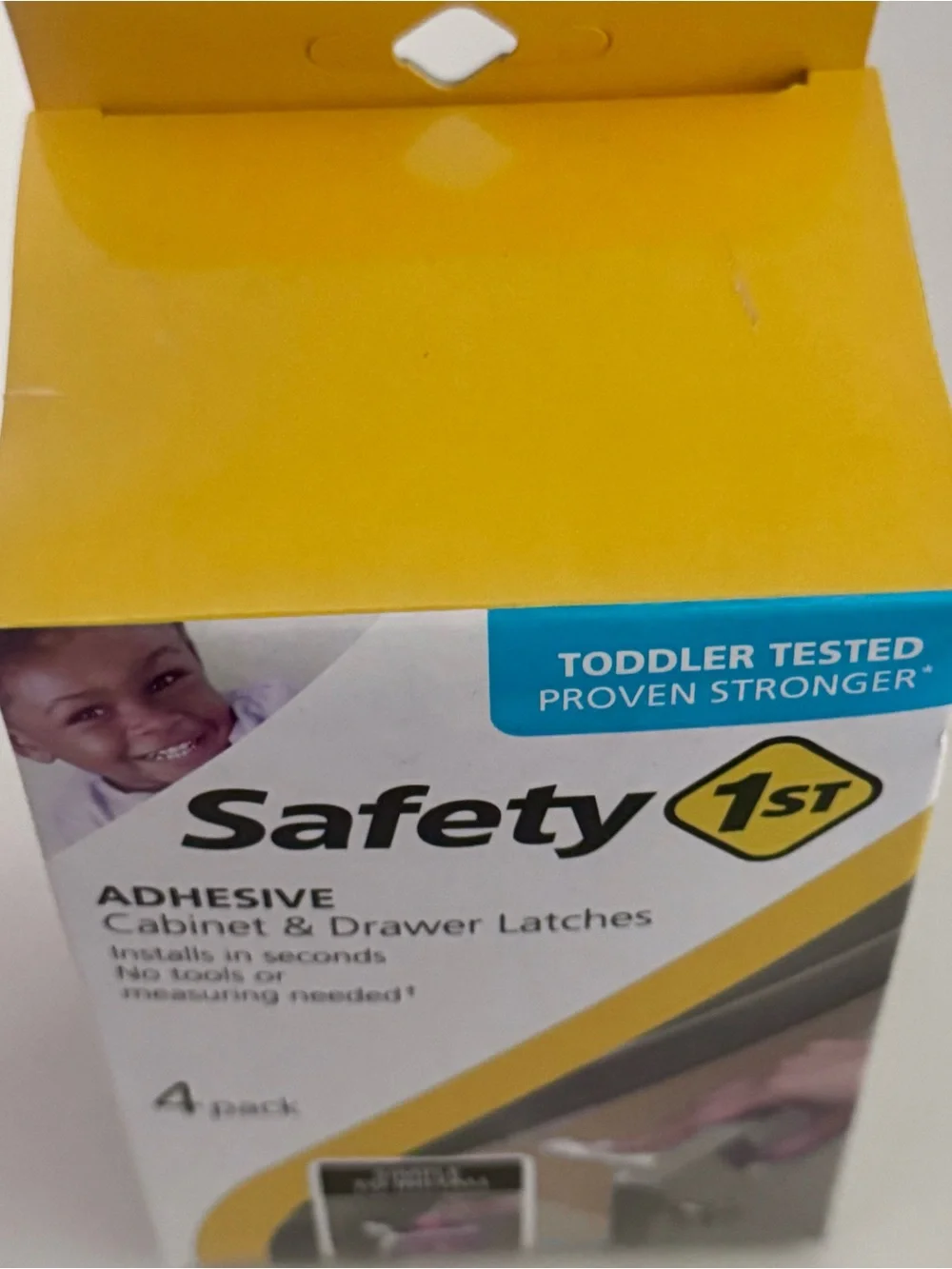 Safety 1st Adhesive Cabinet & Drawer Latches - White (4 pack), NEW